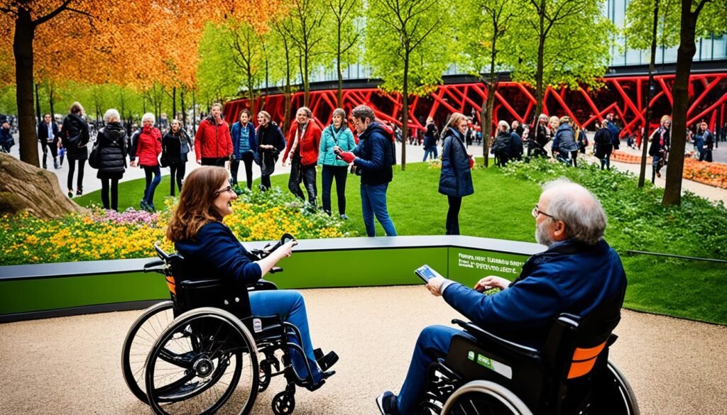 Visitors with disabilities at Quai Branly Museum