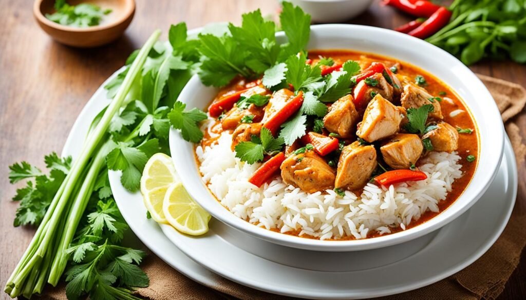 Sae Phun chicken stew on rice