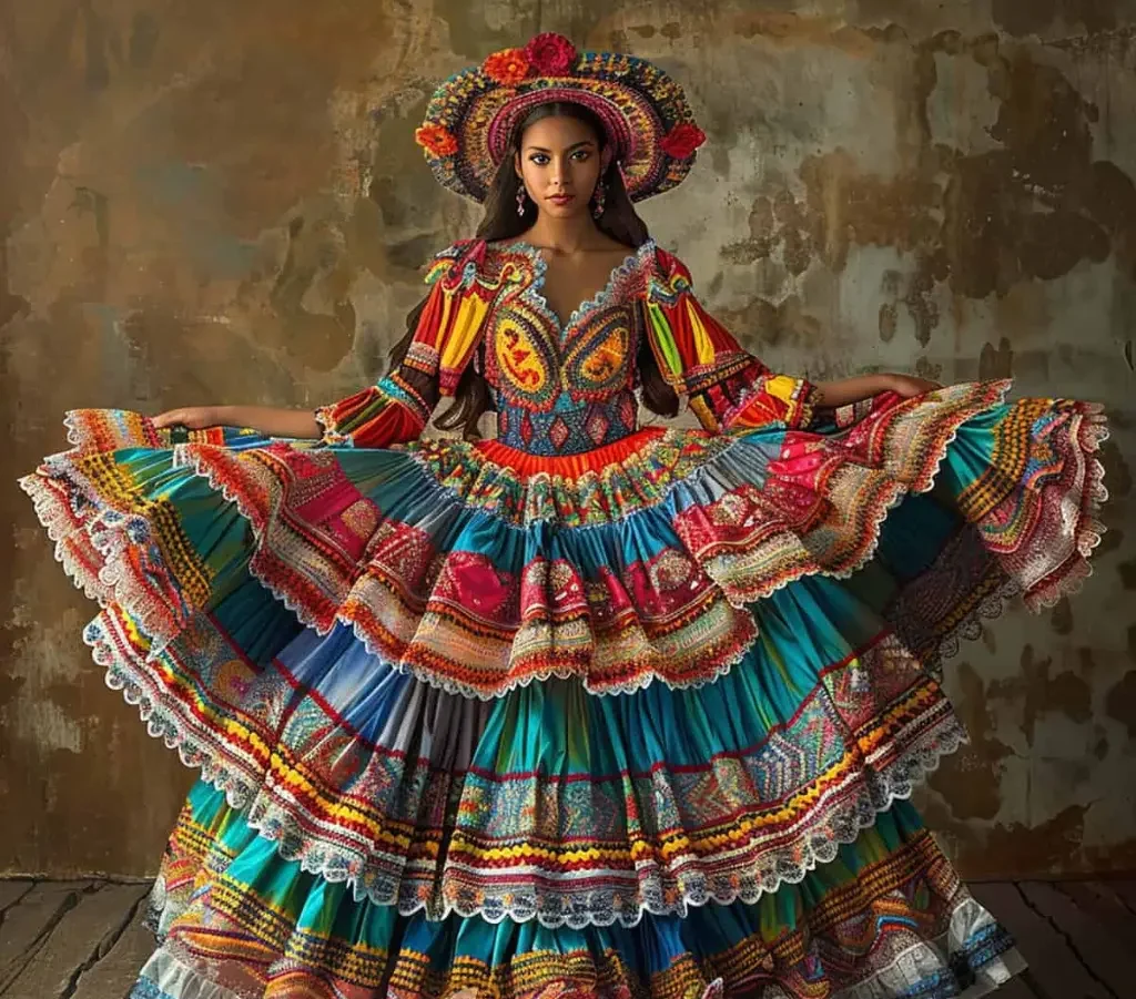 Traditional Clothing in Colombia-pollera