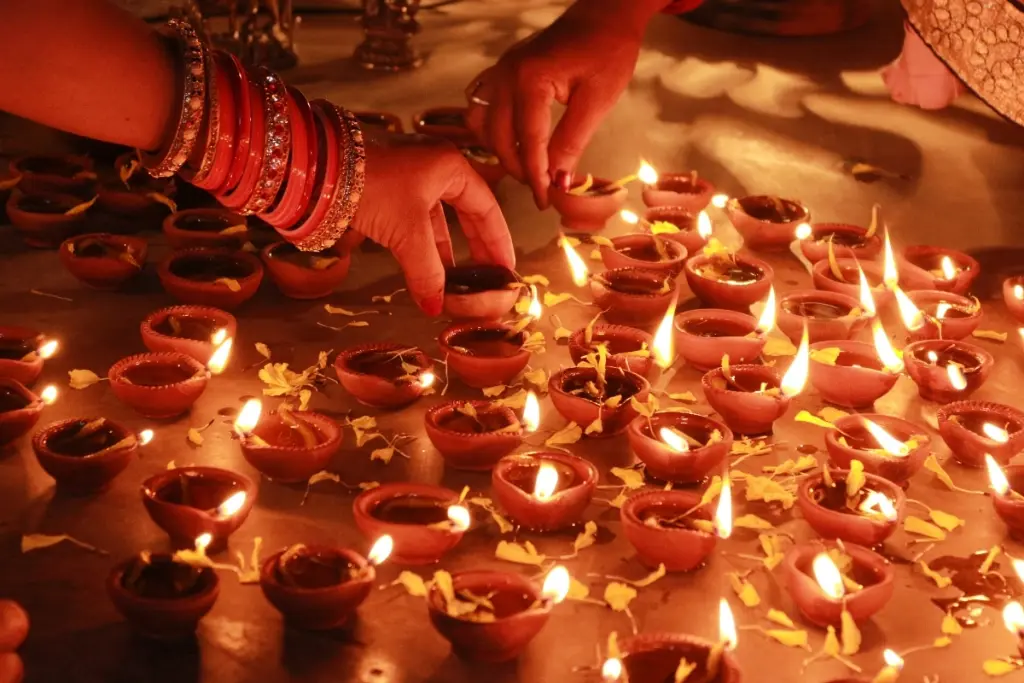 Diyas during Diwali