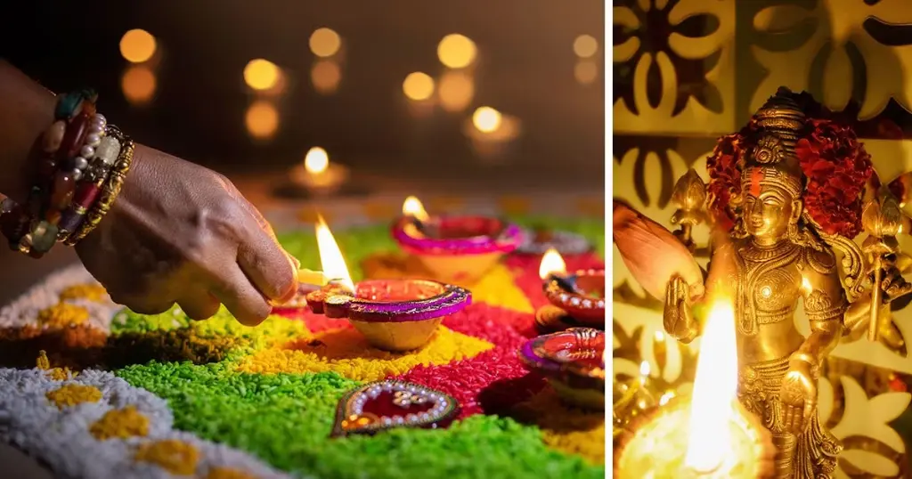 Diyas lit for Diwali